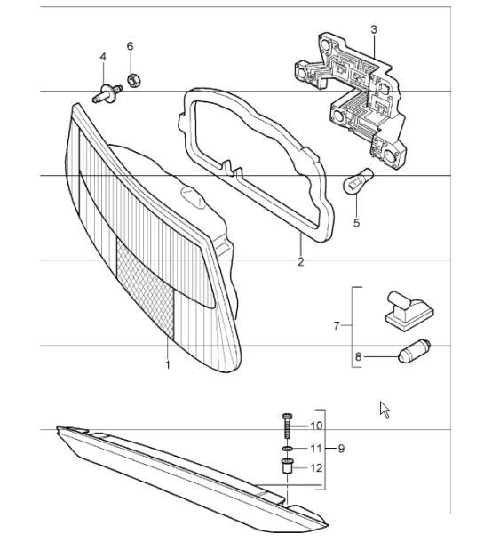 Diagram 905-05 Porsche Boxster 986/987/981 (1997-2016) Electrical equipment