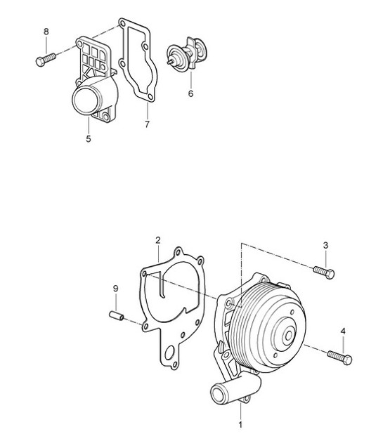 Diagram 105-000 Porsche Cayman 987C/981C (2005-2016) Engine