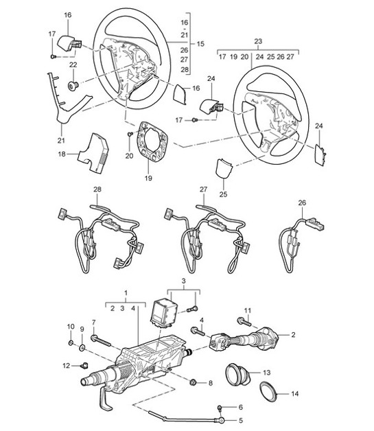 Diagram 403-005 Porsche Cayman 987C/981C (2005-2016) Front Axle, Steering 