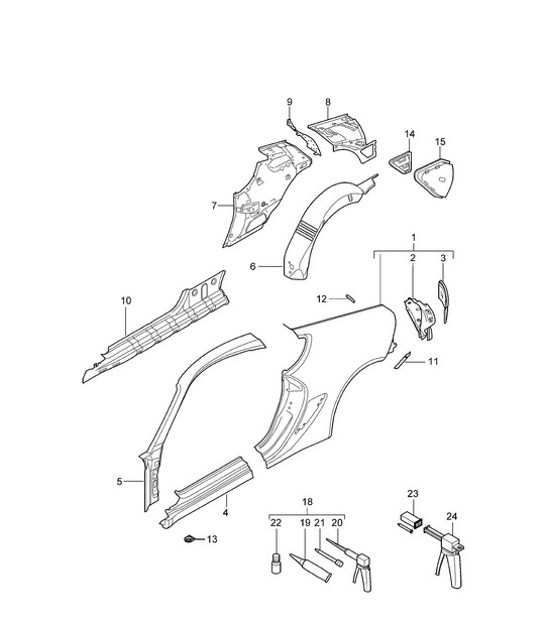 Diagram 801-050 Porsche Cayman 987C/981C (2005-2016) Body