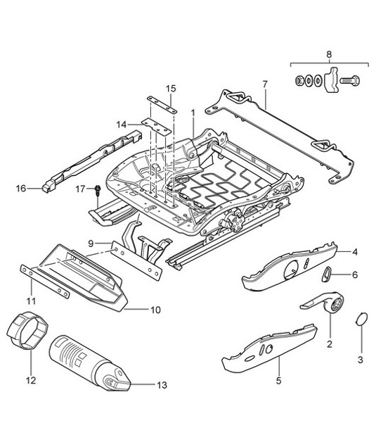 Diagram 817-008 Porsche Cayman 987C/981C (2005-2016) Body