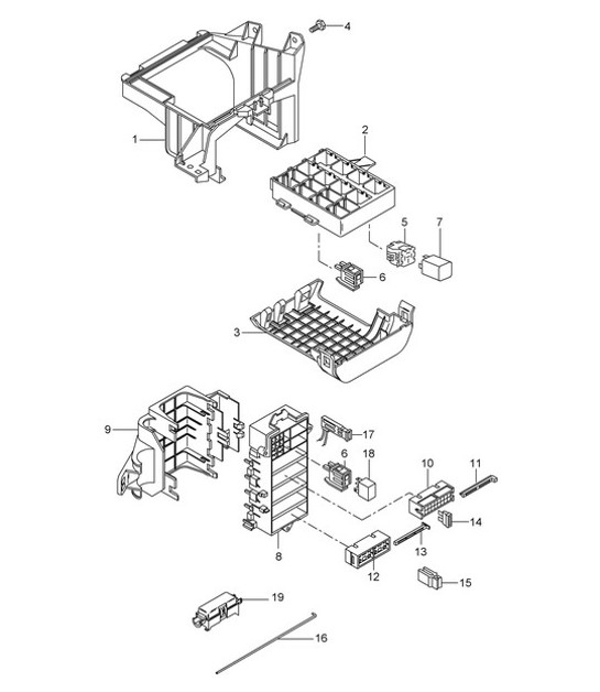 Diagram 902-000 Porsche Cayman 987C/981C (2005-2016) Electrical equipment