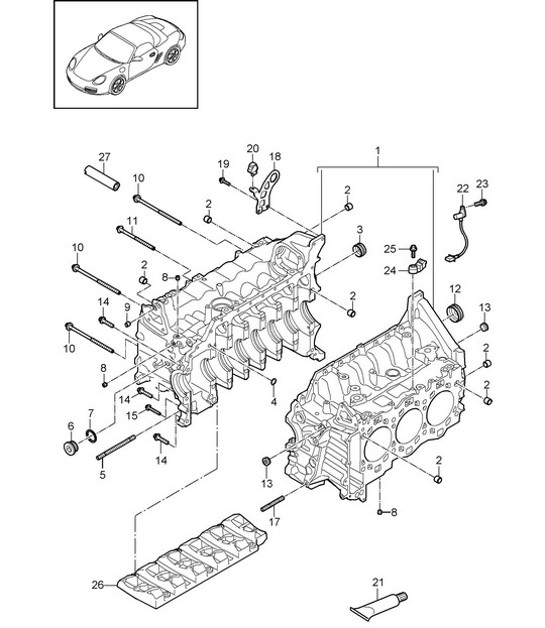 Diagram 101-005 Porsche Cayman 987C/981C (2005-2016) Engine