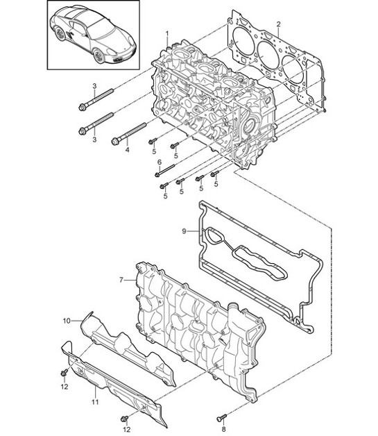 Diagram 103-000 Porsche Cayman 987C/981C (2005-2016) Engine