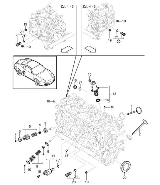 Diagram 103-005 Porsche Cayman 987C/981C (2005-2016) Engine