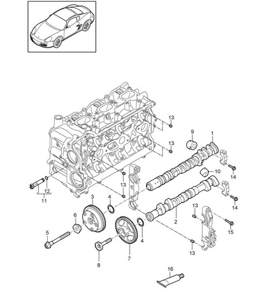 Diagram 103-010 Porsche Cayman 987C/981C (2005-2016) Engine