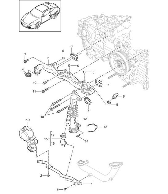 Diagram 105-003 Porsche Cayman 987C/981C (2005-2016) Engine