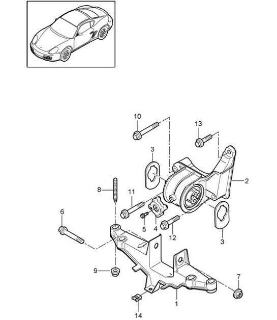 Diagram 109-000 Porsche Cayman 987C/981C (2005-2016) Engine