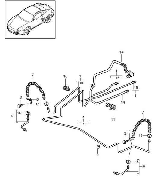 Diagram 604-015 Porsche Cayman 987C/981C (2005-2016) Wheels, Brakes