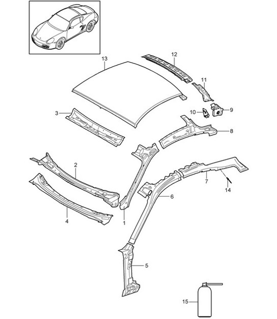 Diagram 801-045 Porsche Cayman 987C/981C (2005-2016) Body