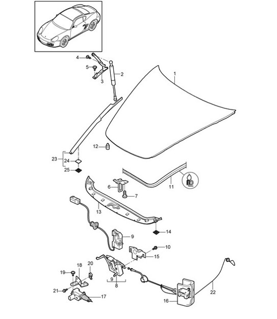 Diagram 803-000 Porsche Cayman 987C/981C (2005-2016) Body