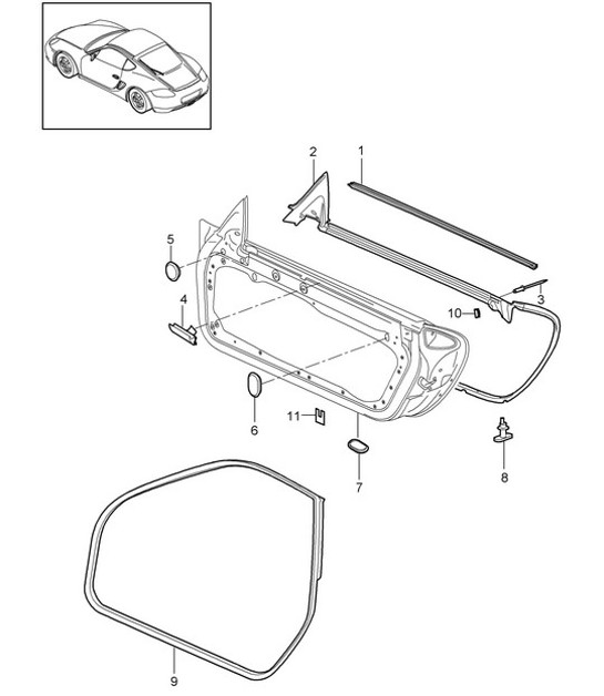 Diagram 804-010 Porsche Cayman 987C/981C (2005-2016) Body