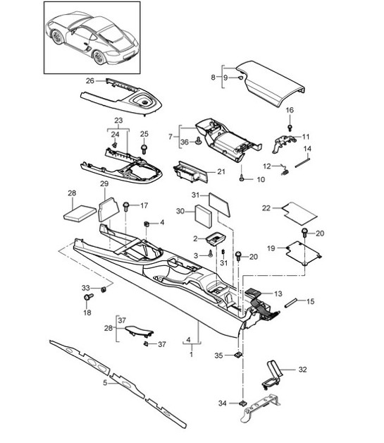 Diagram 809-020 Porsche Cayman 987C/981C (2005-2016) Body