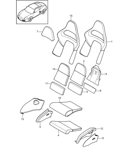 Diagram 817-032 Porsche Cayman 987C/981C (2005-2016) Body