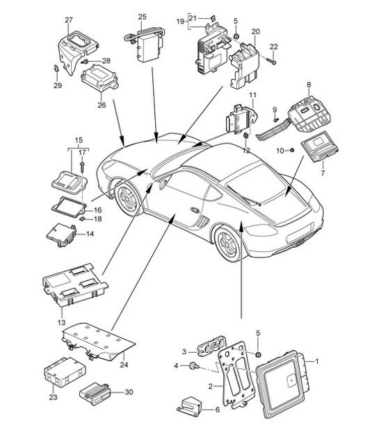 Diagram 901-003 Porsche Cayman 987C/981C (2005-2016) Electrical equipment