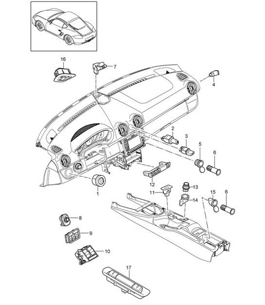 Diagram 903-005 Porsche Cayman 987C/981C (2005-2016) Electrical equipment