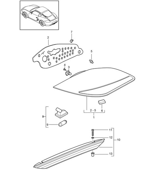 Diagram 905-005 Porsche Cayman 987C/981C (2005-2016) Electrical equipment