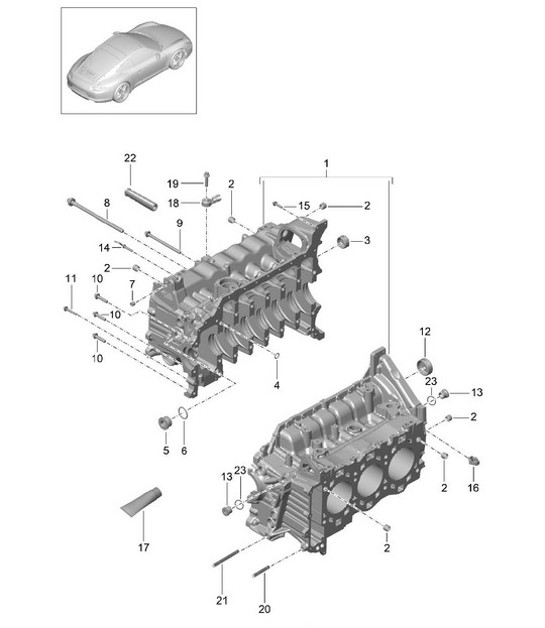 Diagram 101-005 Porsche 991 (911) MK1 2012-2016 Engine