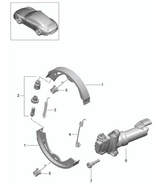 Diagram 603-005 Porsche 991 (911) MK1 2012-2016 Wheels, Brakes