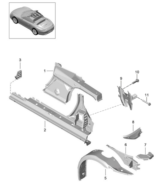 Diagram 801-060 Porsche 991 (911) MK1 2012-2016 Body