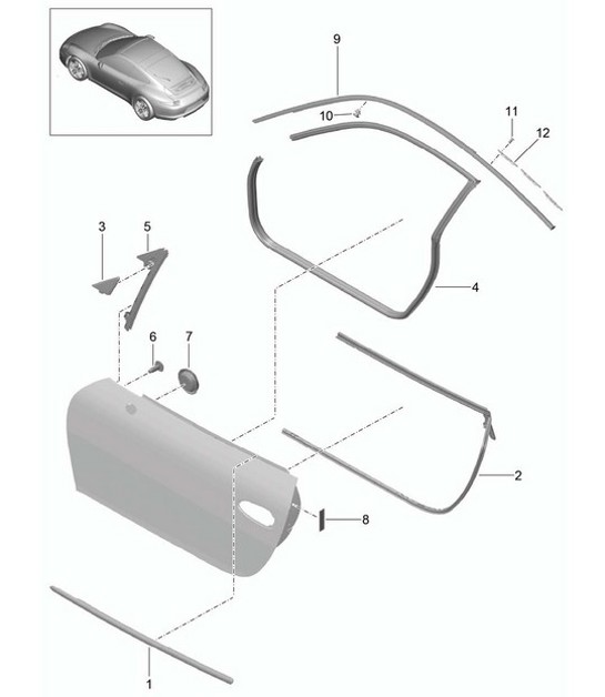 Diagram 804-010 Porsche 991 (911) MK1 2012-2016 Body