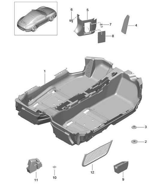 Diagram 807-010 Porsche 991 (911) MK1 2012-2016 Body