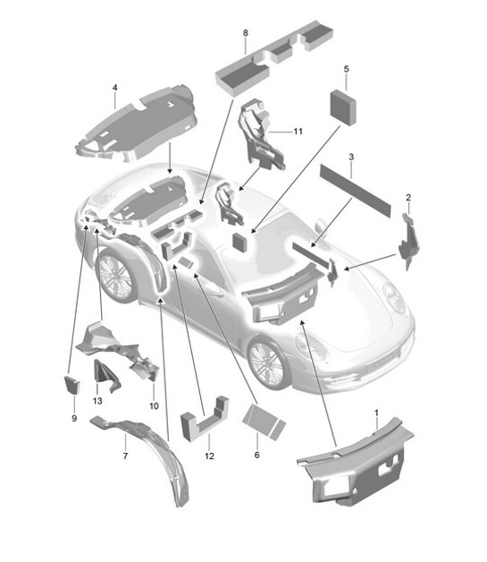 Diagram 807-083 Porsche 991 (911) MK1 2012-2016 Body