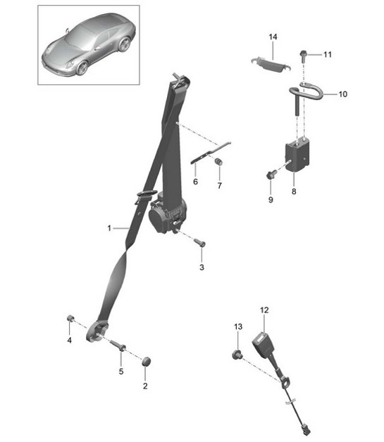 Diagram 812-000 Porsche 991 (911) MK1 2012-2016 Body