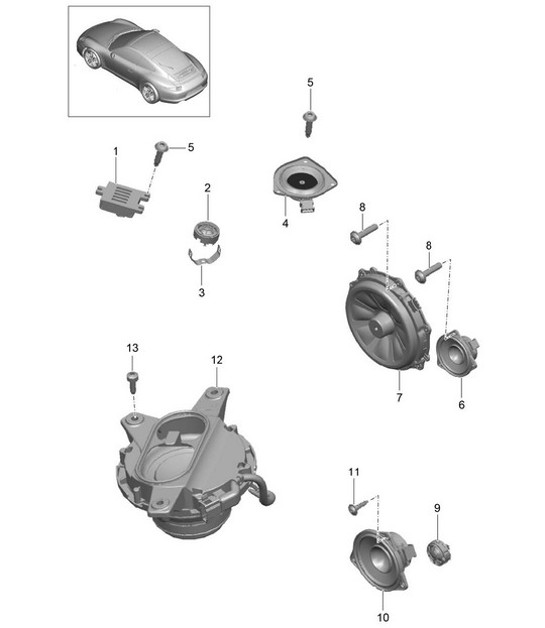 Diagram 911-005 Porsche 991 (911) MK1 2012-2016 Electrical equipment