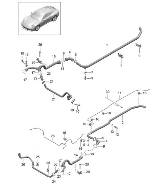 Diagram 105-010 Porsche 991 (911) MK2 2016-2019 Engine