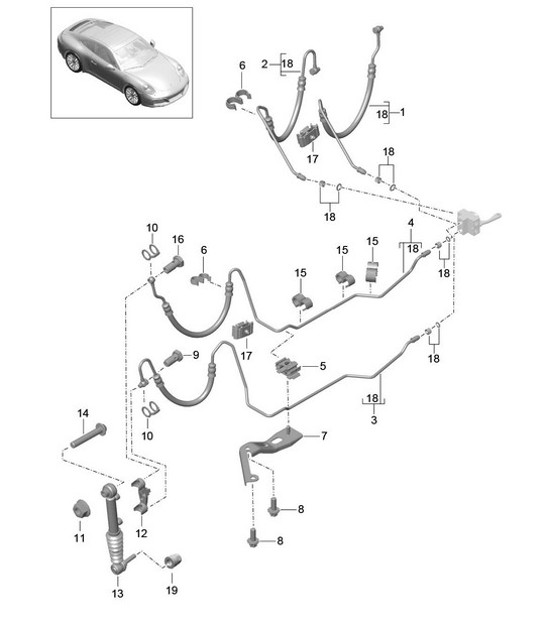 Diagram 402-050 Porsche 991 (911) MK2 2016-2019 Front Axle, Steering 