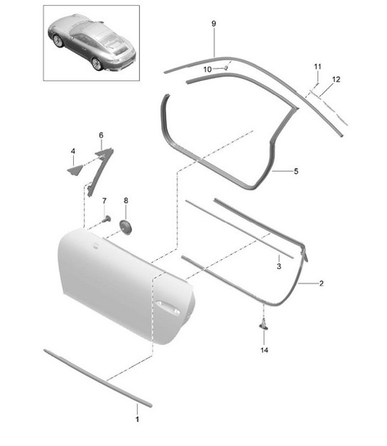 Diagram 804-010 Porsche 991 (911) MK2 2016-2019 Body