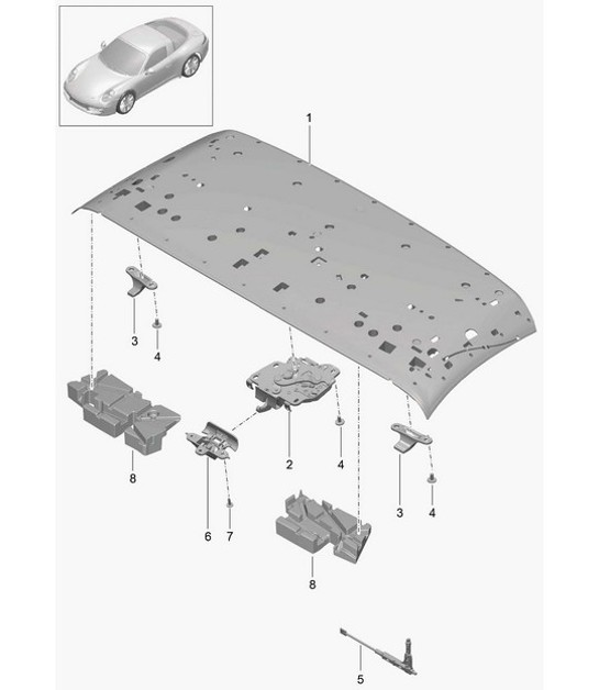 Diagram 811-017 Porsche 991 (911) MK2 2016-2019 Body