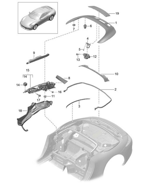 Diagram 811-060 Porsche 991 (911) MK2 2016-2019 Body