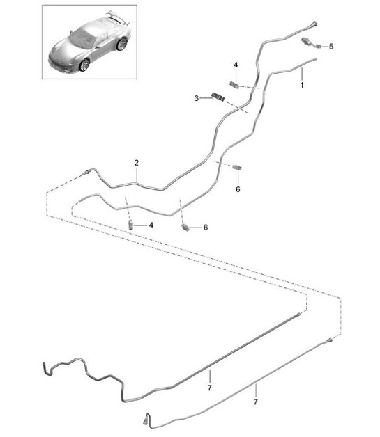 Diagram 201-010 Porsche 991 (911) MK1 2012-2016 Fuel System, Exhaust System