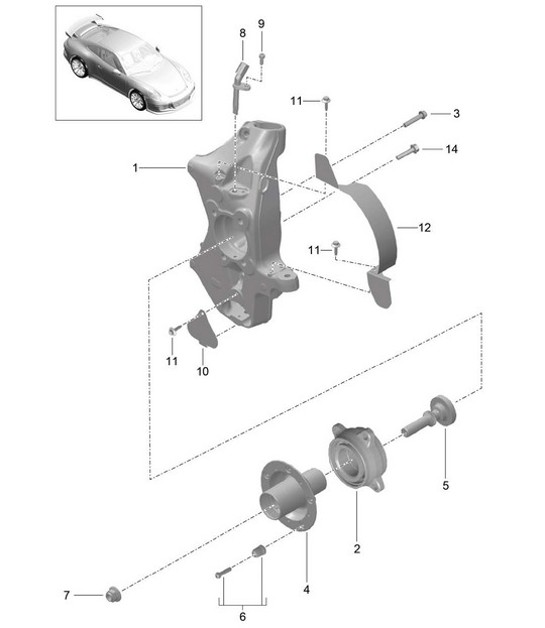 Diagram 401-006 Porsche 991 (911) MK2 2016-2019 Front Axle, Steering 