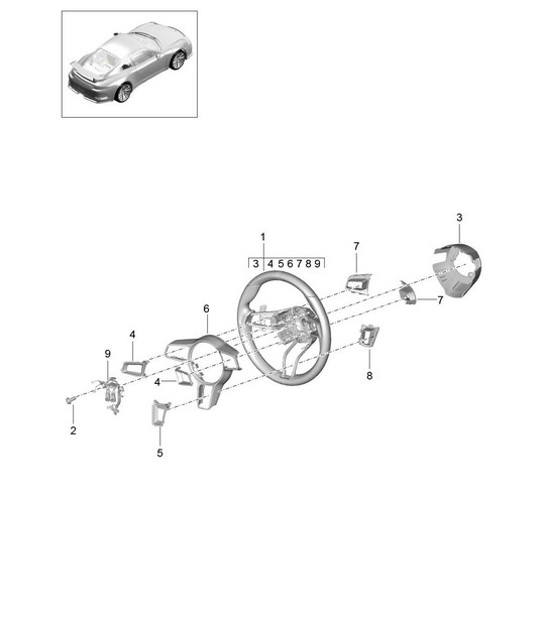 Diagram 403-005 Porsche 991 (911) MK2 2016-2019 Front Axle, Steering 