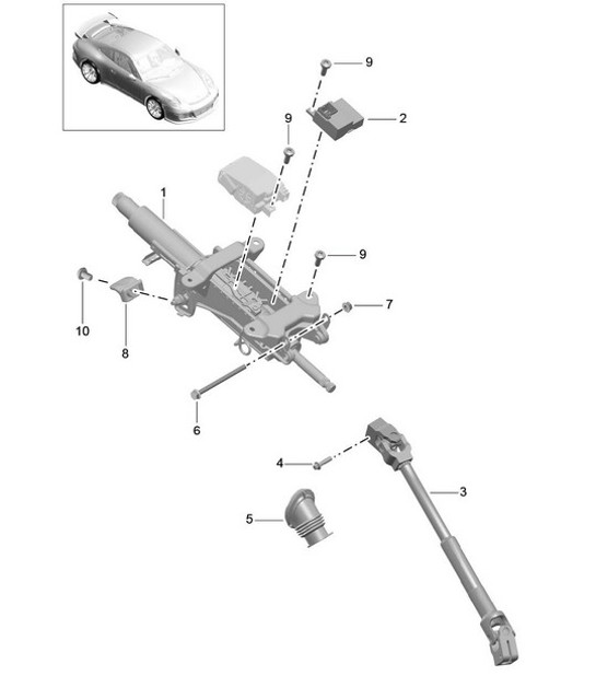 Diagram 403-050 Porsche 991 (911) MK1 2012-2016 Front Axle, Steering 