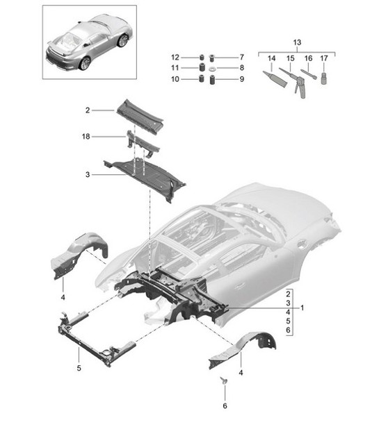 Diagram 801-035 Porsche 991 (911) MK1 2012-2016 Body