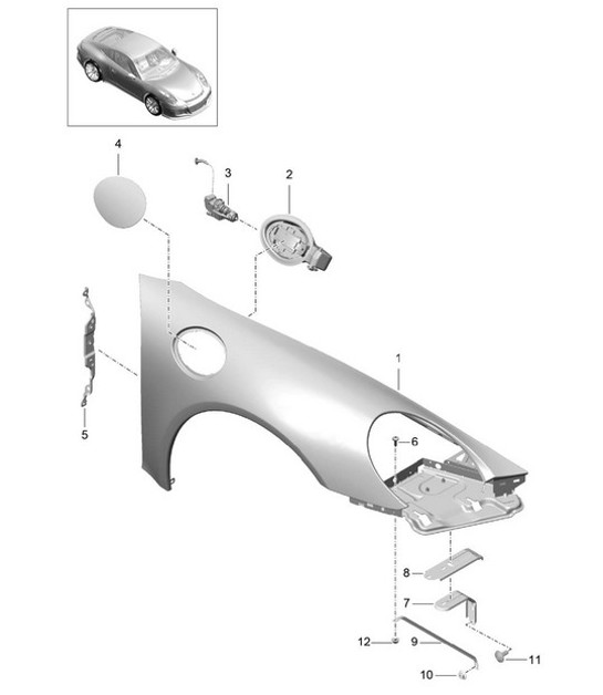 Diagram 801-043 Porsche 991 (911) MK1 2012-2016 Body