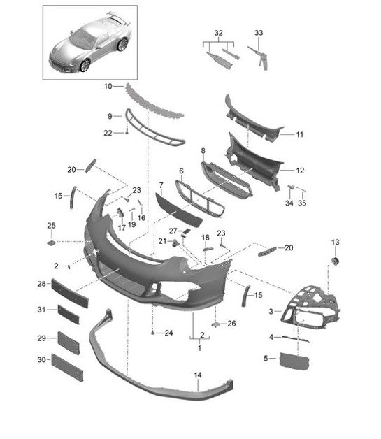 Diagram 802-002 Porsche 991 (911) MK1 2012-2016 Body