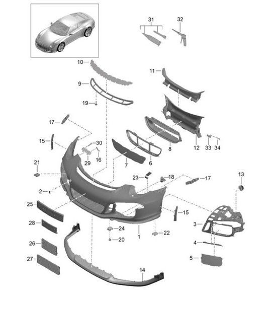 Diagram 802-004 Porsche 991 (911) MK1 2012-2016 Body