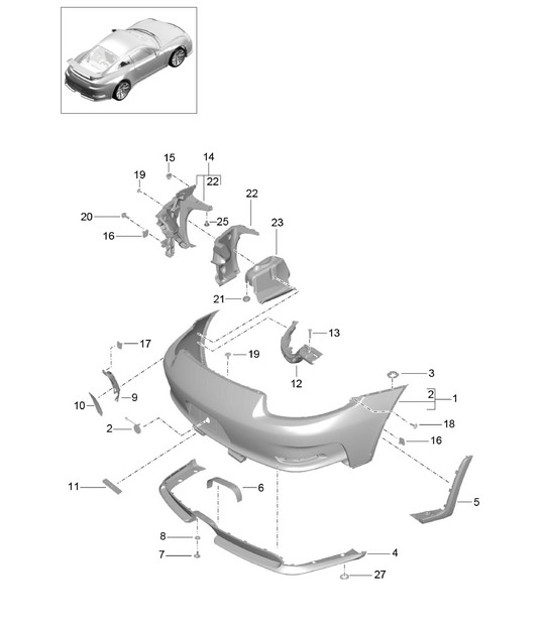 Diagram 802-012 Porsche 991 (911) MK1 2012-2016 Body