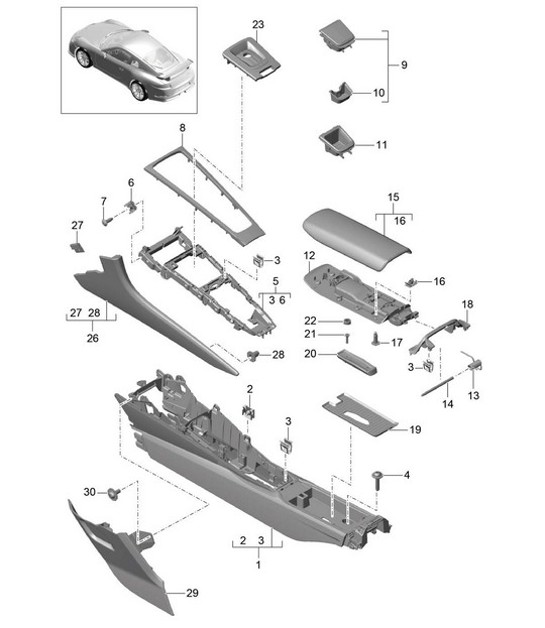 Diagram 809-020 Porsche 991 (911) MK1 2012-2016 Body