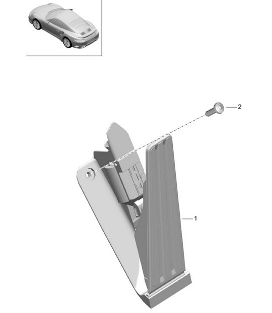 Diagram 702-012 Porsche 991 (911) MK2 2016-2019 Hand Lever System, Pedal Cluster 