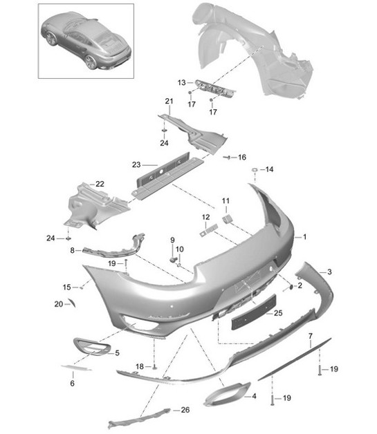 Diagram 802-010 Porsche 991 (911) MK1 2012-2016 Karosserie