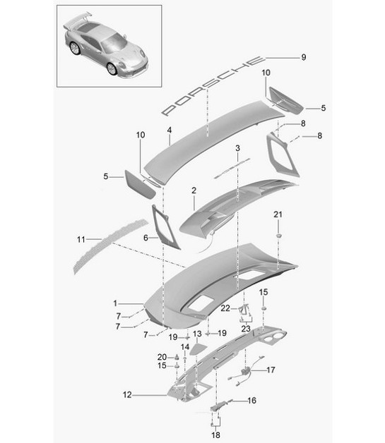 Diagram 803-015 Porsche 991 (911) MK2 2016-2019 Body