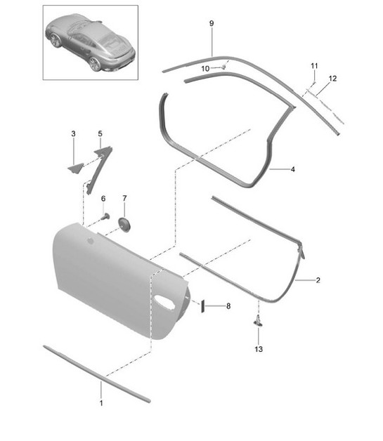 Diagram 804-010 Porsche 991 (911) MK1 2012-2016 Body