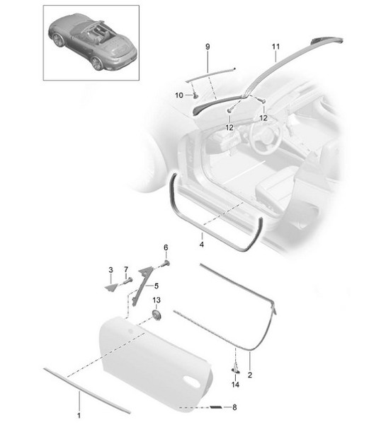 Diagram 804-015 Porsche 991 (911) MK1 2012-2016 Body