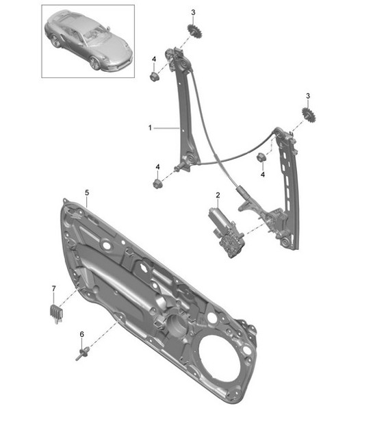 Diagram 804-030 Porsche 991 (911) MK1 2012-2016 Body